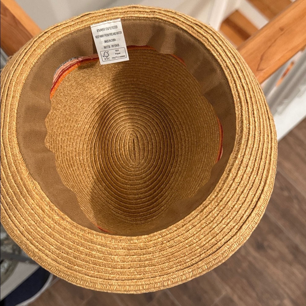 Stylish Straw Fedora with Multicolor Band - Picture 5 of 5